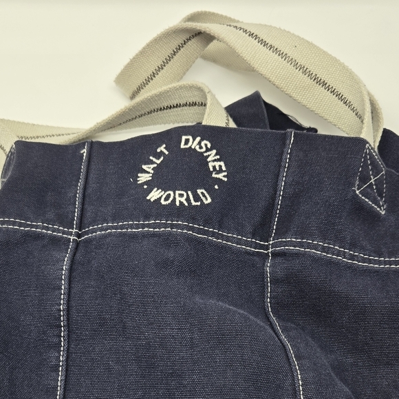 DISNEY PARKS WDW NAVY BLUE CANVAS TOTE BAG MICKEY MOUSE & PARIS BAG LOT 3 TRAVEL - Picture 9 of 16